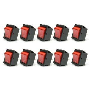 10X Red Light 4 Pin DPST ON/OFF Rocker Switch KCD4 15A/250V 20A/125V AC Durable