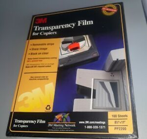 3M Transparency Film for Copiers 100 Sheets, 8.5 x 11 inches Clear Sheets PP2200
