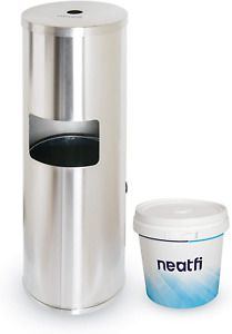 Neatfi Floor Standing Stainless Steel Gym Wipe Dispenser with High Capacity Can