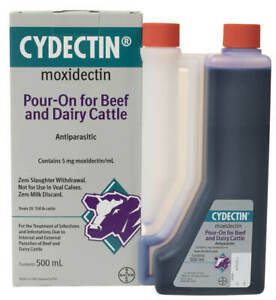 Cydectin Pour On Cattle Cows Dairy Worm Lice Mange 1 Liter