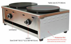 Commercial Double Pancake Maker Gas Crepe Machine Pan Griddle Machine LP Gas