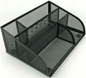 Desktop Organizer Black Wire Mesh Removes Clutter Increases Efficiency