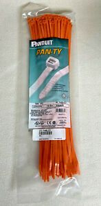 Panduit PLT4S-C3 PAN-TY Nylon Locking Cable Ties 14.5&#034; Inch Orange (100-Pack)