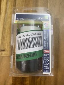 Leviton Professional Grade Locking Connector 20Amp 250V Black/White NEW