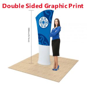 H2000mm Allure Fabric Tension Banner Stands Oblique Angle Double side Print