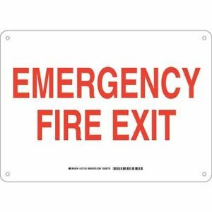 BRADY 127155 Exit Sign,Aluminum,10X14 &#034;,Red/White