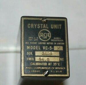 VINTAGE RCA Radio Transmitter CRYSTAL UNIT Model VC-5-K  94.5 KC/KHz