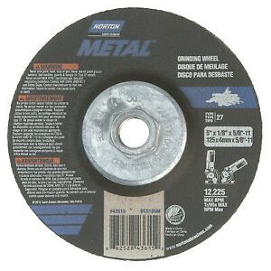 Gemini Depressed Center Wheel, 5&#034; Dia, 0.045&#034; Thick, 7/8&#034; Arbor, 46 Grit