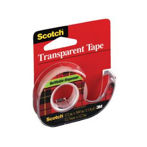 3M 144 SCOTCH TRANSPARENT TAPE 1/2 INCH X 500 INCHES