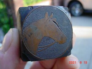 Vintage Horse Head Copper Stamping Wood Print Block Letterpress