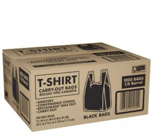 Member&#039;s Mark Black T-Shirt Carryout Bags (1,000 ct.)