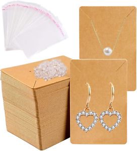 150pcs Earrings and Necklace Display Cards with Self-Sealing Bags Earring Card H