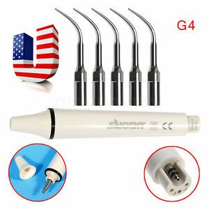 Dental Ultrasonic Scaler Handpiece Fit Cavitron EMS + 5* Scaling Tips G4 KX