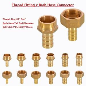 BSP Brass Male/Female Thread Fitting x Barb Hose Tail End Connector for Air Fuel