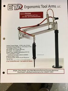 PA506, ETA Tool Arm, Made in USA, w/ air cylinder &amp; air regulator