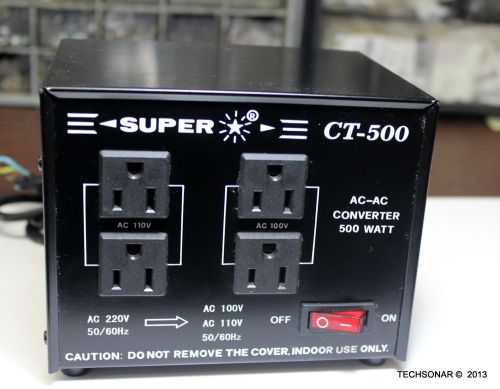 Super Star CT-500 AC to AC Power Converter |  500 watts | No AC Plug
