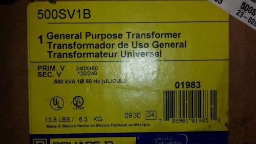 square d 500sv1b transformer kva