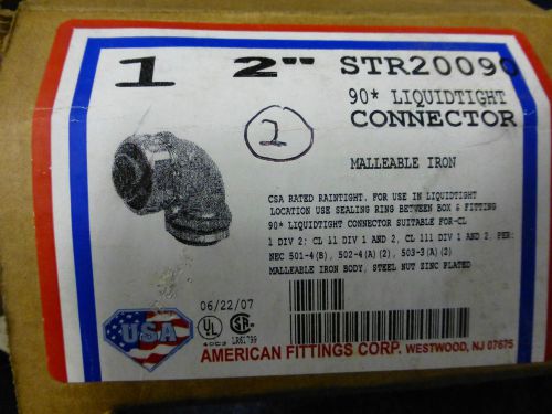 AMERICAN FITTINGS STR20090 2&#034; 90 DEGREE CONNECTOR MALLEABLE LIQUID TIGHT