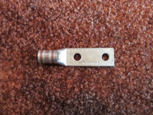 Burndy yav2cl 2tc 14e1fx 2awg 2 hole non insulated brown die crimp lug for sale