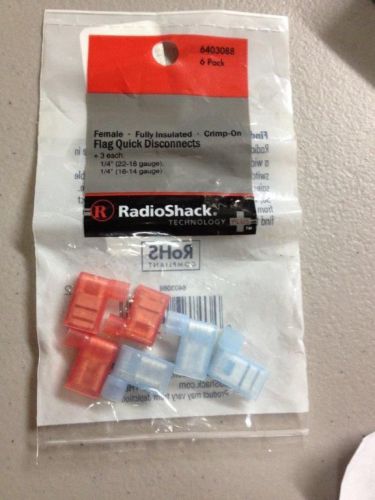 Radioshack female flag crimp-on quick-disconnects (6-pack) for sale