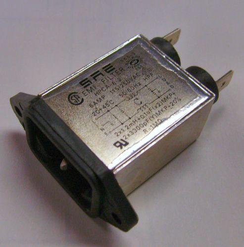 Iec power connector sae hpca-6-2 with emi filter for sale