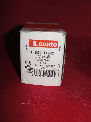 Lovato 11 BG09 T4 D024 Mini Contactor New in Box 24VDC AC1 20A -14kW(400V)