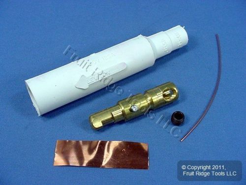 Leviton white ect 15 series detachable male cam plug 125a 600v set screw 15d21-w for sale