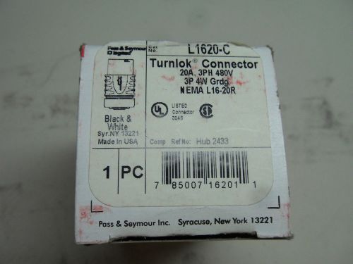 (h2-2) 1 nib pass &amp; seymour l1620-c turnlok 20a 480v connector for sale