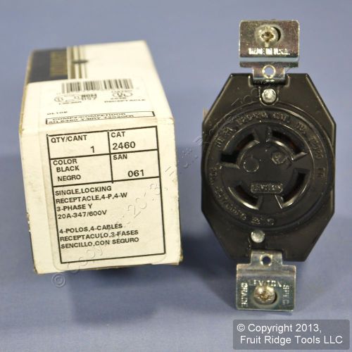 Leviton L20-20R Locking Receptacle Twist Outlet 20A 347/600V 3?Y 2460-061 Boxed