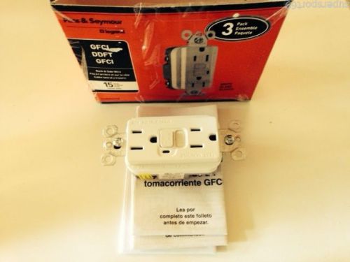 1- PASS&amp;SEYMOUR WHITE GFICI 1595W WALL OUTLET WITH ORIGINAL BOX AND PAPERWORK