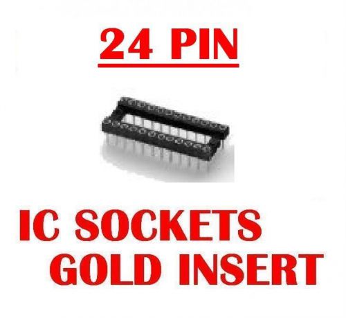 24 PIN MACHINE TOOLED IC SOCKETS GOLD INSERT (QTY 10) *** NEW ***
