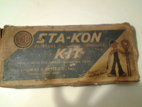 Sta-Kon Thomas and Betts Antique 1947 Pressure Solderless Terminal Kit RARE