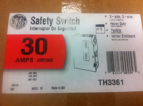 GE Heavy Duty 30 amp Safety Switch TH3361