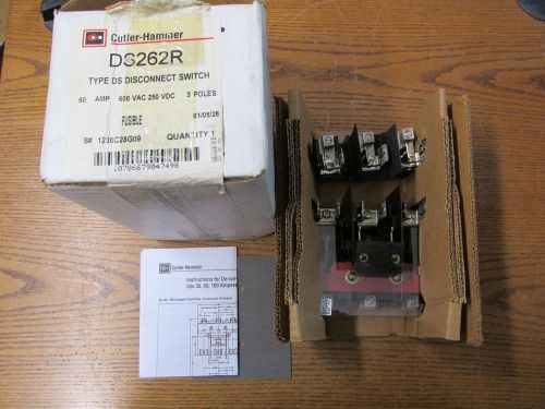 New nos cutler hammer ds262r type ds disconnect switch 60a 600vac 250vdc 3 poles for sale