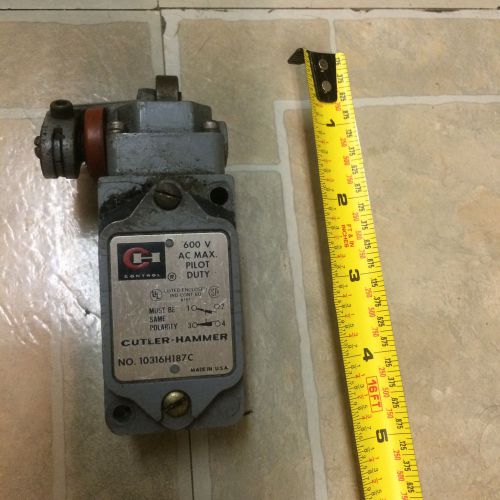 Cutler Hammer Limit  Switch  600 VAC #10316H187C Used