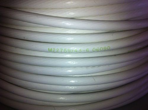 200 feet m22759/43-6-9  white: mil spec hook up wire, 6 awg raychem *silver* for sale