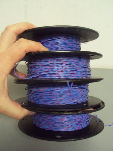 900&#039; spool lot 4 wire violet blue 1pr 24awg colored craft phone communication for sale