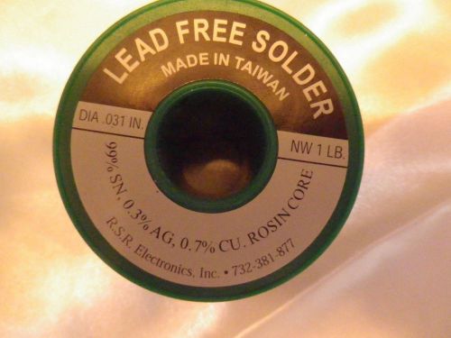 Lead free solder dia. .031 in. 99% sn, 0.3% ag. 0.7% cu. rosin core 1lb for sale