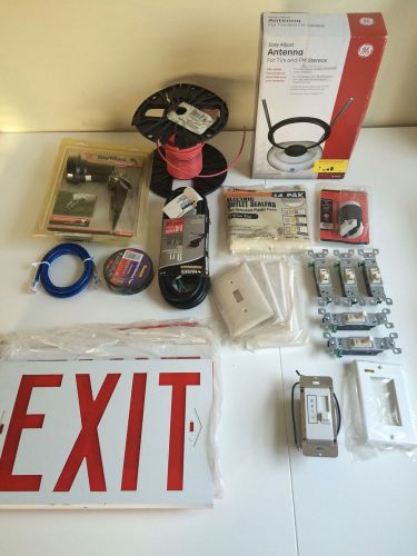 Assorted Electrical Equipment ( Exit Sign Covers, TV Antenna, Spike Light, Etc.)