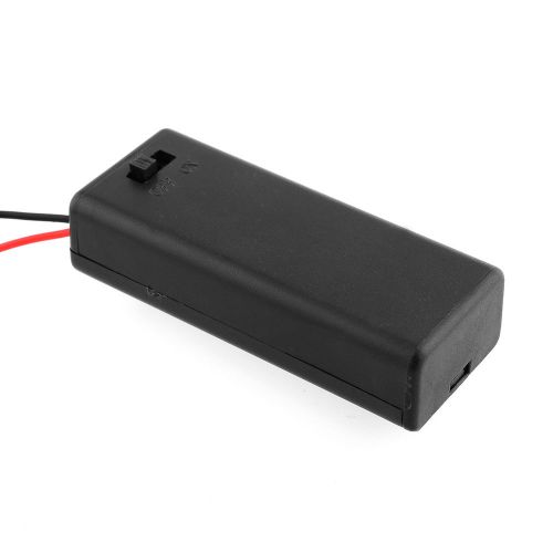 New high quality portable black 2pcs aa 3v battery storage case holder for sale