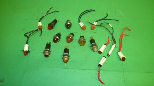 Lot of miscellaneous miniature indicator lights amber, red, green, yellow