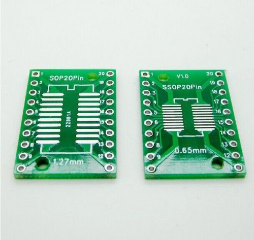 10pcs SOP20 SSOP20 TSSOP20 to DIP20 PCB SMD DIP/Adapter plate Pitch 0.65/1.27mm