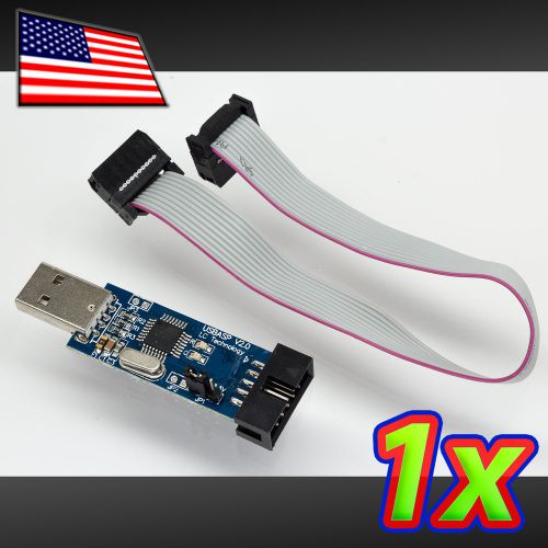 USBasp USBISP AVR 10-Pin USB Programmer 3.3V/5V 51 ATMEGA328 +  Downloader Cable