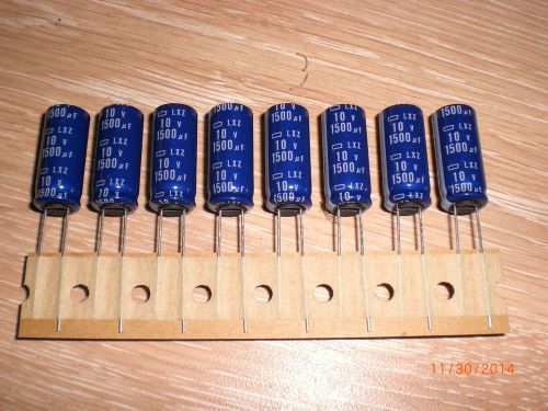 NEW 8pc NIPPON INSTRUMENTS 1500UF 10V RADIAL CAPACITOR made in Japan