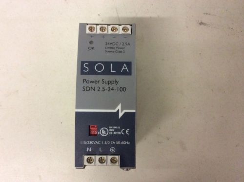 Sola SDN2.5-24-100 24 VDC 2.5 Amp Power Supply SDN2.5-24-100 SDN2.524100 SDN25