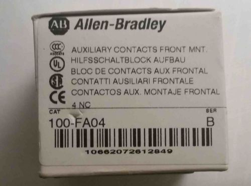 ALLEN BRADLEY AUXILIARY CONTACT 100-FA04 SERIES B NIB