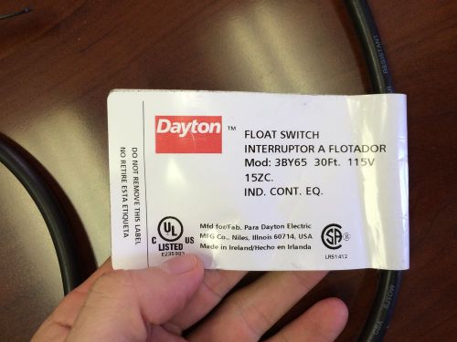 NEW Dayton Float Switch Model 3BY65