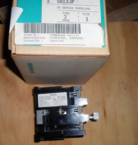 SIEMENS SA13JP OVERLOAD, 3 PHASE (NEW IN BOX)