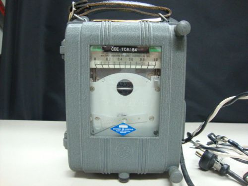 Vintage General Electric Recording Ammeter Type CF-2 Model 8CF  w/case &amp; ribbons