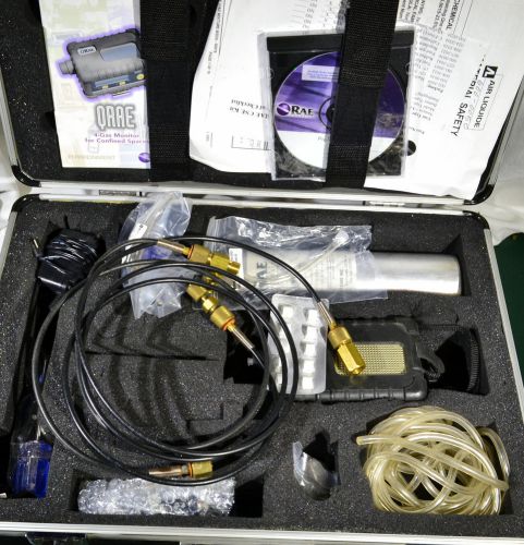Q-rae pgm50 multi-gas monitor w/ case &amp; extras tested working 1.0 lpm regulator for sale